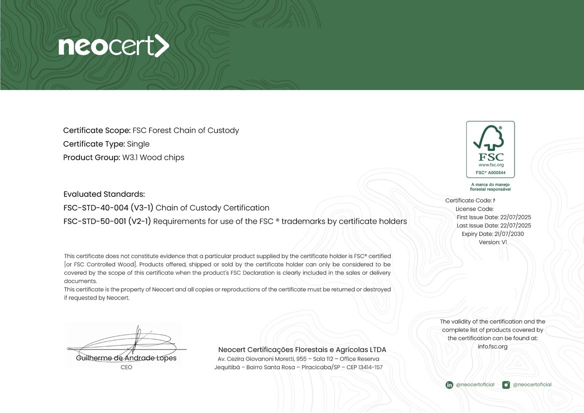 FSC森林认证证书